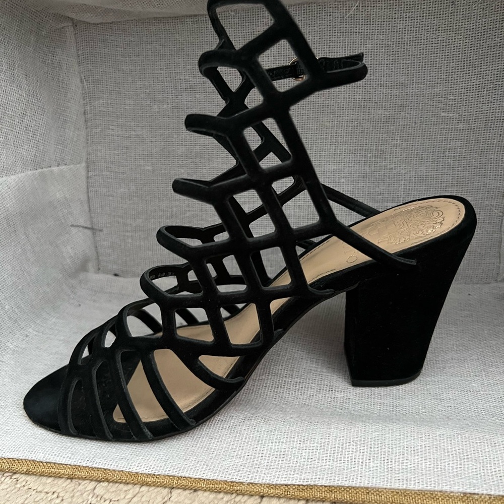 Vince Camuto Black Cage Heels
